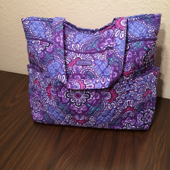 Vera Bradley Lilac Tapestry Pleated Tote Bag NWT - Picture 2 of 3